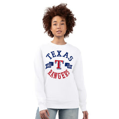 Texas Rangers G-III 4Her by Carl Banks Women's Team Logo Fleece Pullover Sweatshirt - White - MLB Discount