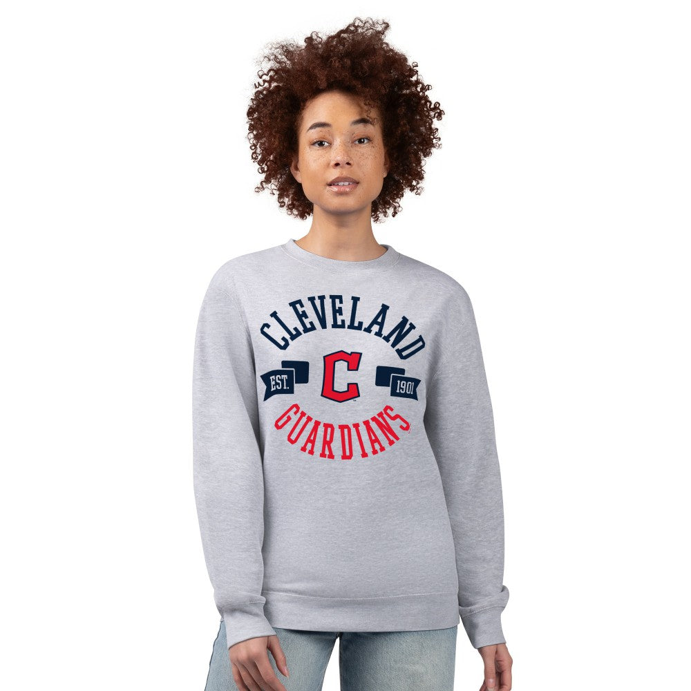 Cleveland Guardians G-III 4Her by Carl Banks Women's Team Logo Fleece Pullover Sweatshirt - Heather Gray - MLB Discount