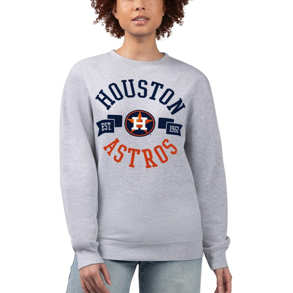 Houston Astros G-III 4Her by Carl Banks Women's Team Logo Fleece Pullover Sweatshirt - Heather Gray - MLB Online