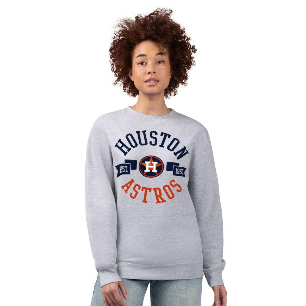 Houston Astros G-III 4Her by Carl Banks Women's Team Logo Fleece Pullover Sweatshirt - Heather Gray - MLB Online