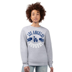 Los Angeles Dodgers G-III 4Her by Carl Banks Women's Team Logo Fleece Pullover Sweatshirt - Heather Gray - MLB Discount