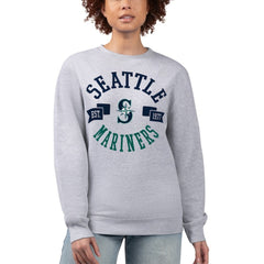 Seattle Mariners G-III 4Her by Carl Banks Women's Team Logo Fleece Pullover Sweatshirt - Heather Gray - MLB Lifestyle