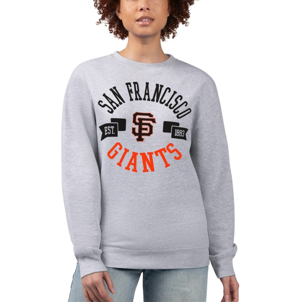 San Francisco Giants G-III 4Her by Carl Banks Women's Team Logo Fleece Pullover Sweatshirt - Heather Gray - MLB Online