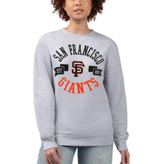 San Francisco Giants G-III 4Her by Carl Banks Women's Team Logo Fleece Pullover Sweatshirt - Heather Gray - MLB Online
