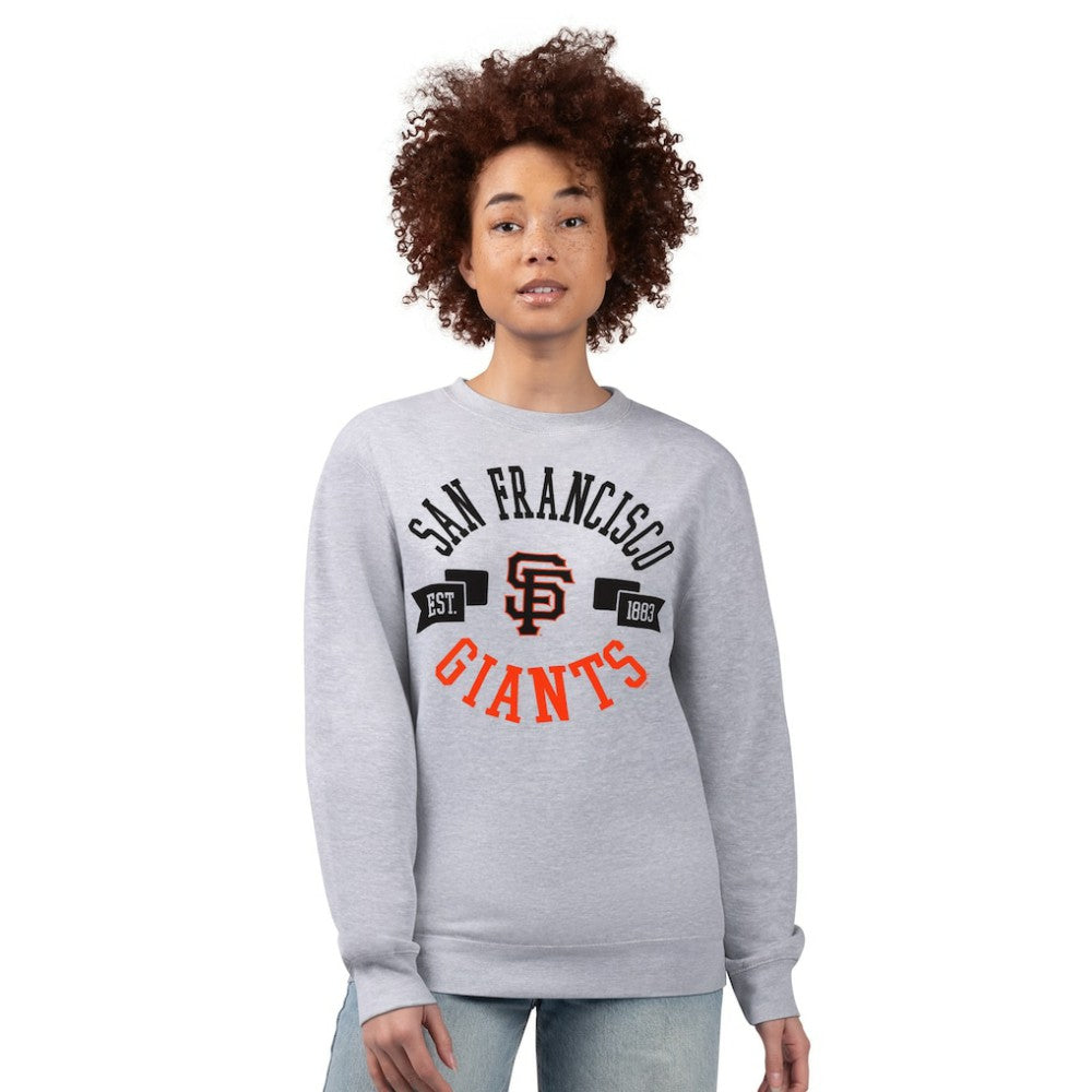 San Francisco Giants G-III 4Her by Carl Banks Women's Team Logo Fleece Pullover Sweatshirt - Heather Gray - MLB Online