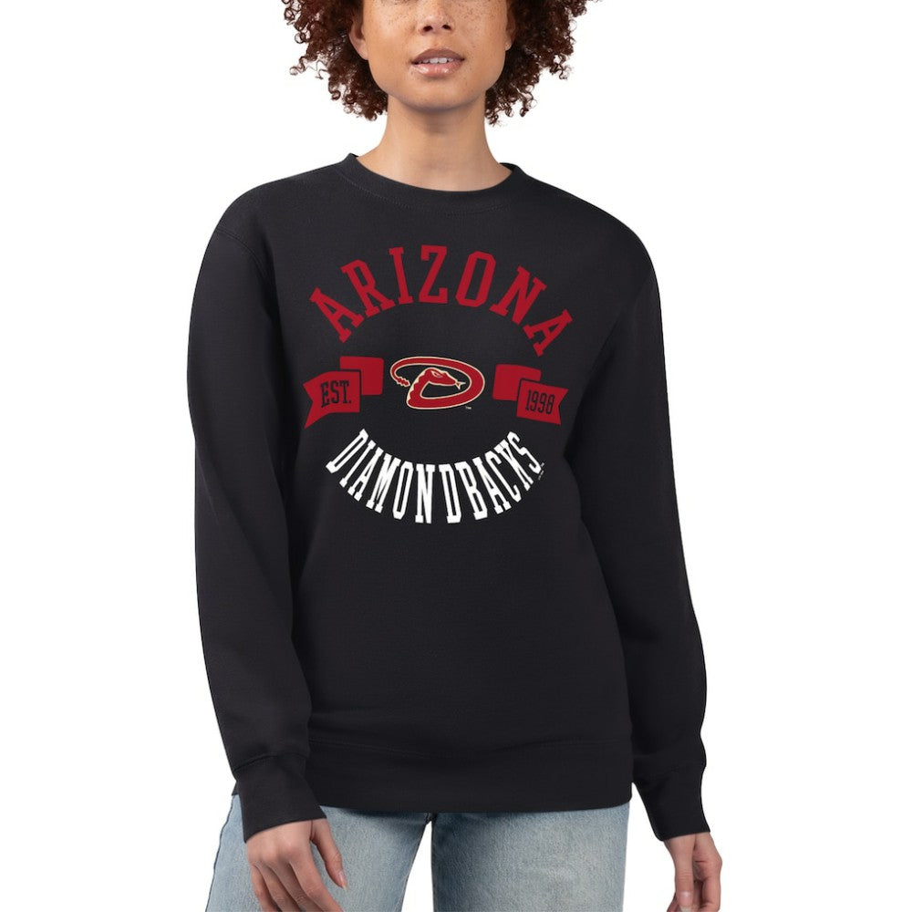 Arizona Diamondbacks G-III 4Her by Carl Banks Women's Team Logo Fleece Pullover Sweatshirt - Black - MLB Sale