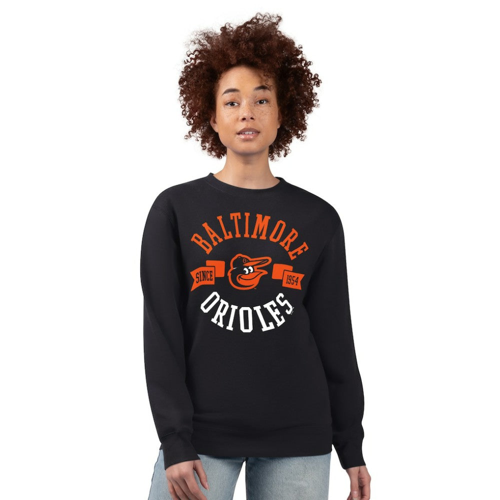 Baltimore Orioles G-III 4Her by Carl Banks Women's Team Logo Fleece Pullover Sweatshirt - Black - MLB Discount