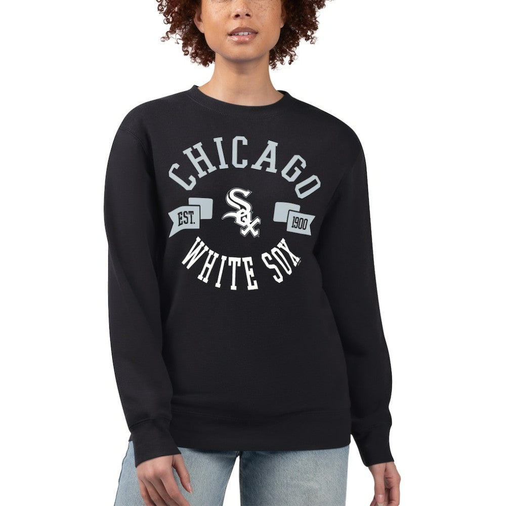 Chicago White Sox G-III 4Her by Carl Banks Women's Team Logo Fleece Pullover Sweatshirt - Black - MLB Discount