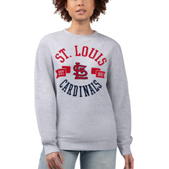 St. Louis Cardinals G-III 4Her by Carl Banks Women's Team Logo Fleece Pullover Sweatshirt - Heather Gray - MLB Sale