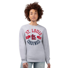 St. Louis Cardinals G-III 4Her by Carl Banks Women's Team Logo Fleece Pullover Sweatshirt - Heather Gray - MLB Sale