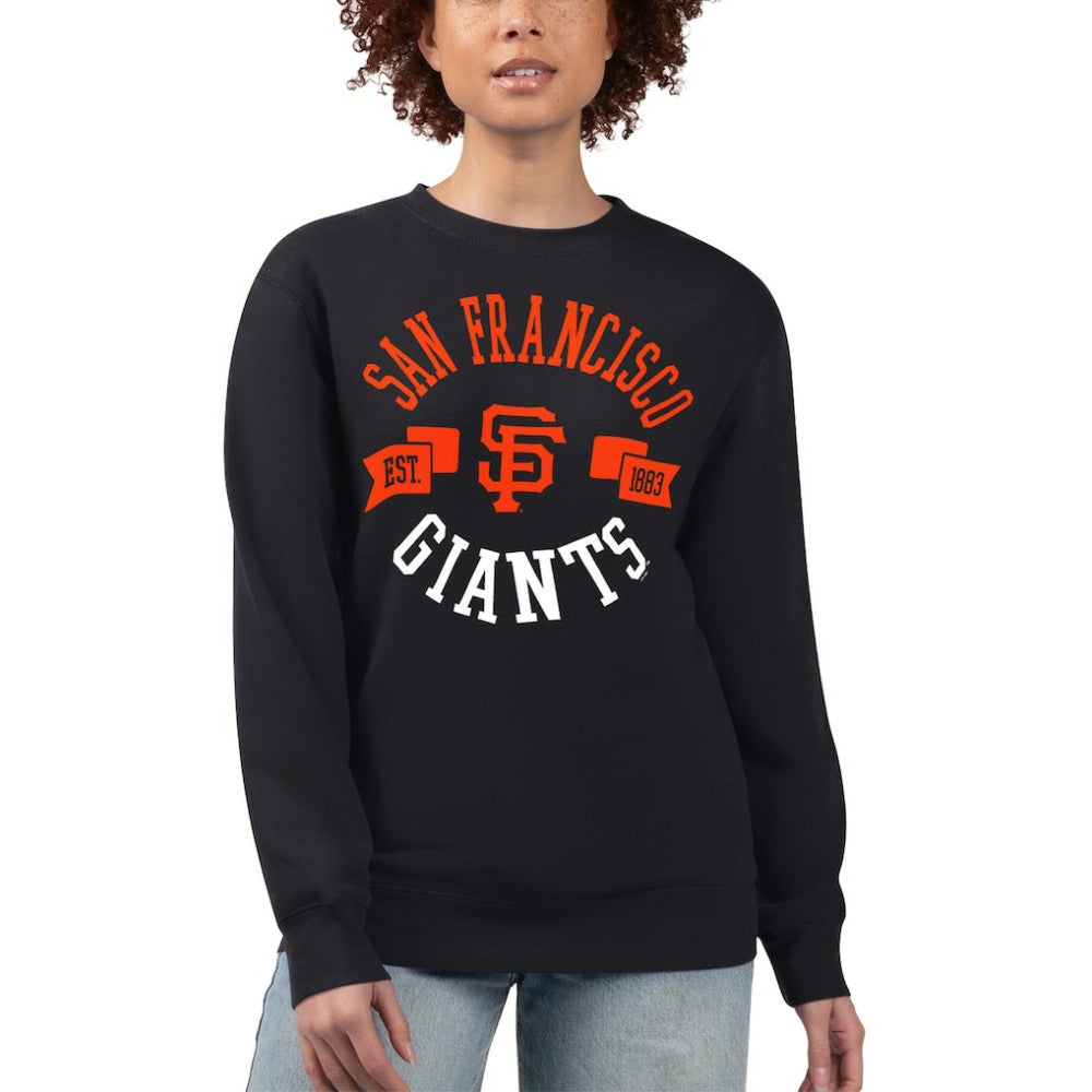 San Francisco Giants G-III 4Her by Carl Banks Women's Team Logo Fleece Pullover Sweatshirt - Black - MLB Discount