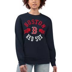 Boston Red Sox G-III 4Her by Carl Banks Women's Team Logo Fleece Pullover Sweatshirt - Navy - MLB Lifestyle