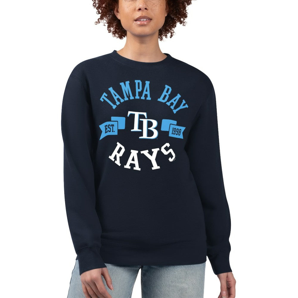 Tampa Bay Rays G-III 4Her by Carl Banks Women's Team Logo Fleece Pullover Sweatshirt - Navy - MLB Discount
