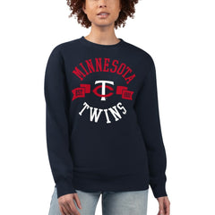 Minnesota Twins G-III 4Her by Carl Banks Women's Team Logo Fleece Pullover Sweatshirt - Navy - MLB Lifestyle