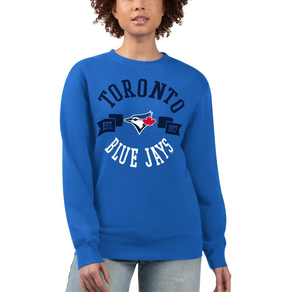 Toronto Blue Jays G-III 4Her by Carl Banks Women's Team Logo Fleece Pullover Sweatshirt - Royal - MLB on Sale