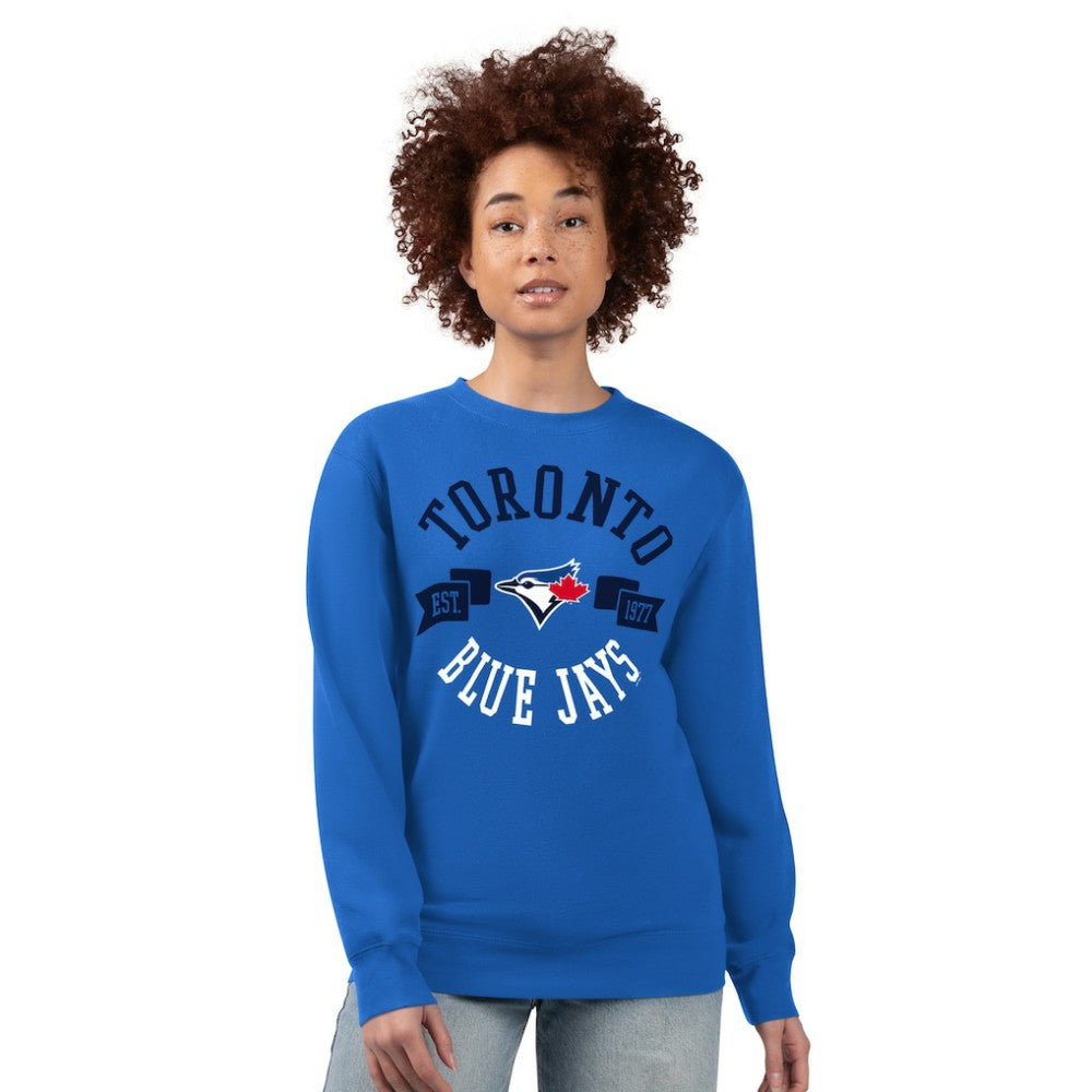 Toronto Blue Jays G-III 4Her by Carl Banks Women's Team Logo Fleece Pullover Sweatshirt - Royal - MLB on Sale