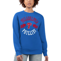 Philadelphia Phillies G-III 4Her by Carl Banks Women's Team Logo Fleece Pullover Sweatshirt - Royal - MLB on Sale