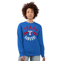 Texas Rangers G-III 4Her by Carl Banks Women's Team Logo Fleece Pullover Sweatshirt - Royal - MLB on Sale