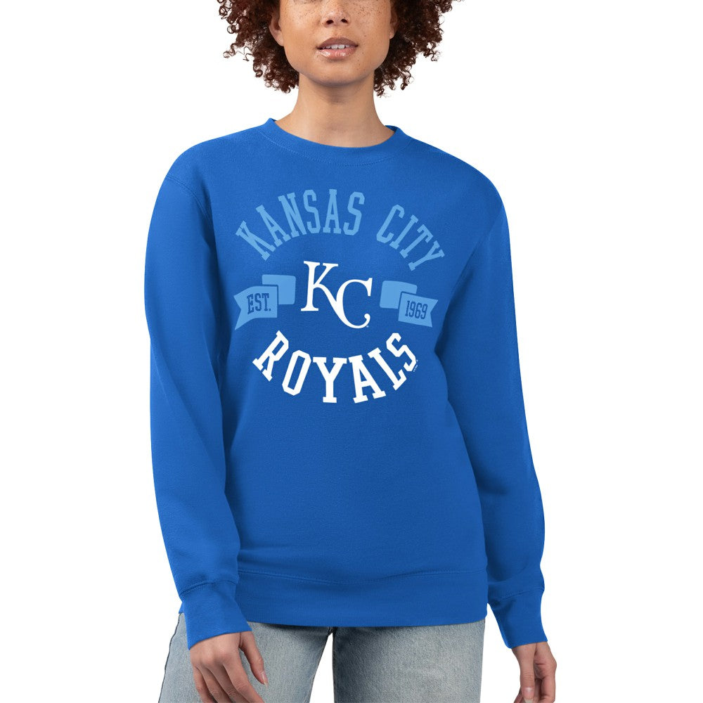 Kansas City Royals G-III 4Her by Carl Banks Women's Team Logo Fleece Pullover Sweatshirt - Royal - MLB on Sale