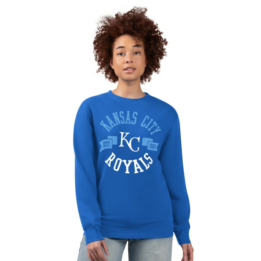 Kansas City Royals G-III 4Her by Carl Banks Women's Team Logo Fleece Pullover Sweatshirt - Royal - MLB on Sale