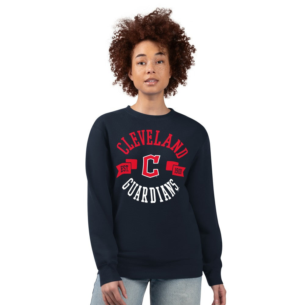 Cleveland Guardians G-III 4Her by Carl Banks Women's Team Logo Fleece Pullover Sweatshirt - Navy - MLB Online