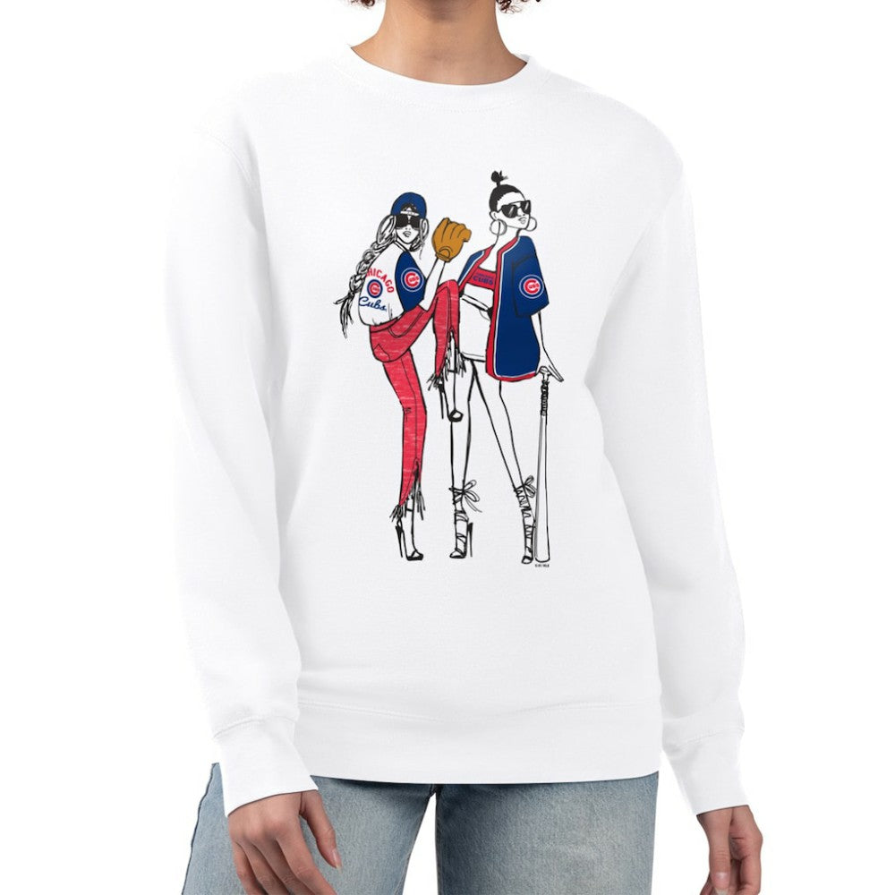Chicago Cubs G-III 4Her by Carl Banks Women's Baseball Girls Fleece Pullover Sweatshirt - White - MLB Lifestyle