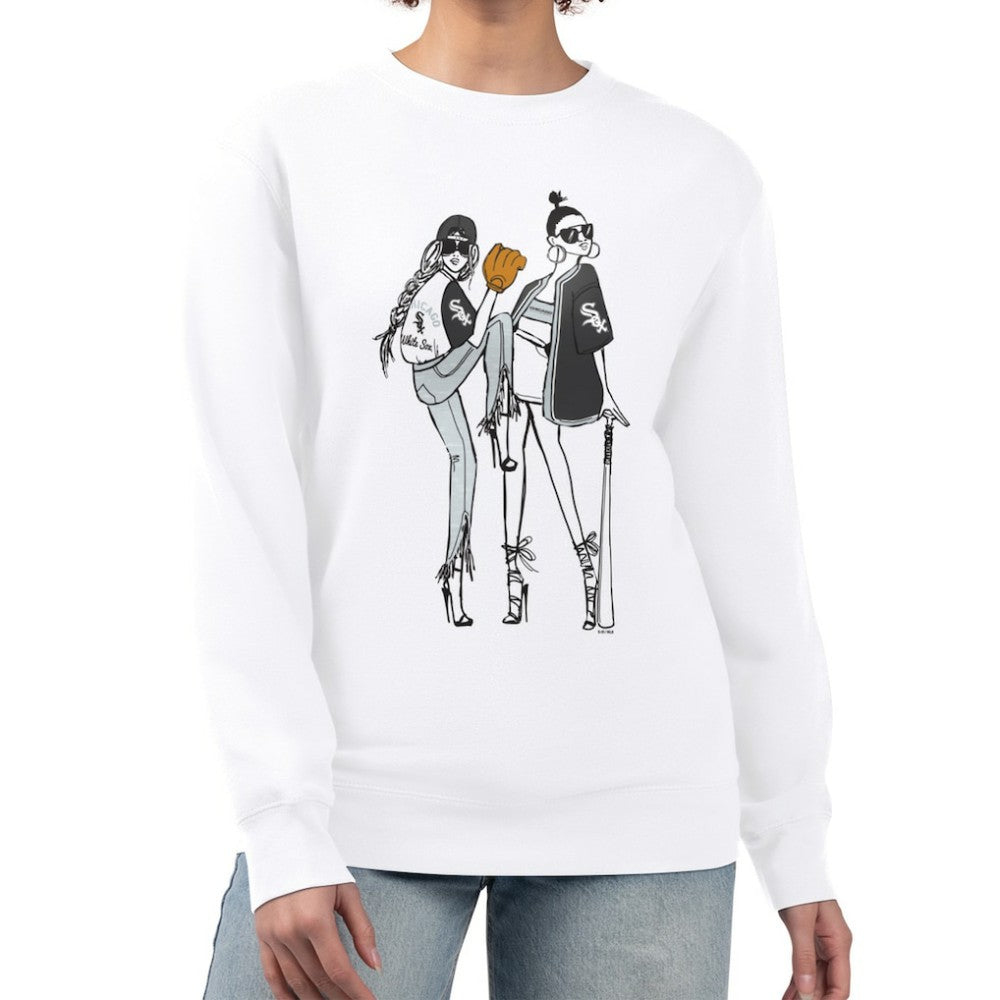 Chicago White Sox G-III 4Her by Carl Banks Women's Baseball Girls Fleece Pullover Sweatshirt - White - MLB on Sale
