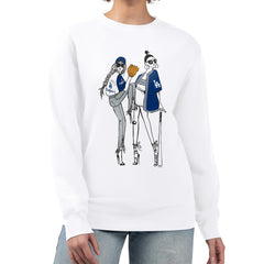 Los Angeles Dodgers G-III 4Her by Carl Banks Women's Baseball Girls Fleece Pullover Sweatshirt - White - MLB Discount