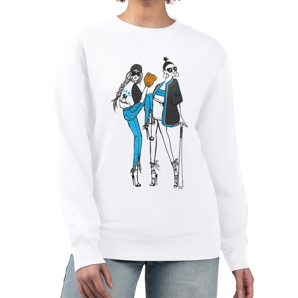 Miami Marlins G-III 4Her by Carl Banks Women's Baseball Girls Fleece Pullover Sweatshirt - White - MLB Online
