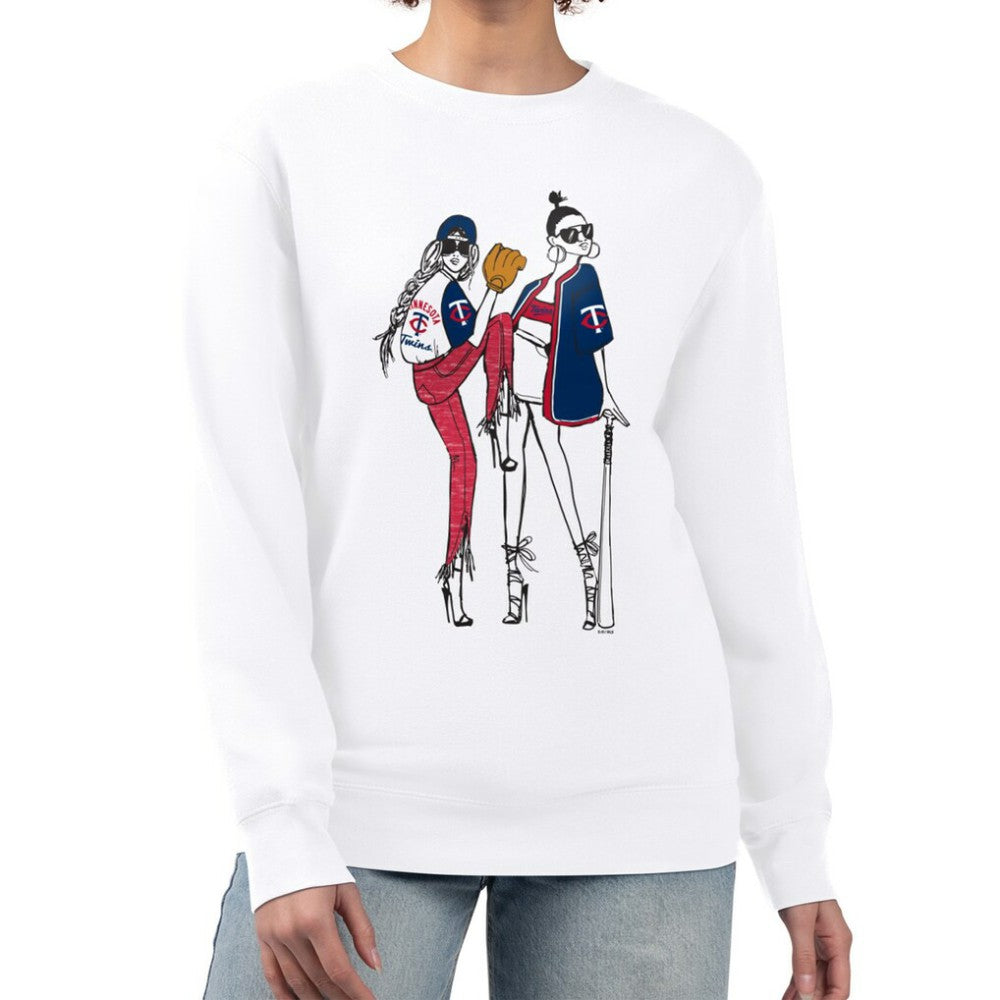 Minnesota Twins G-III 4Her by Carl Banks Women's Baseball Girls Fleece Pullover Sweatshirt - White - MLB Discount