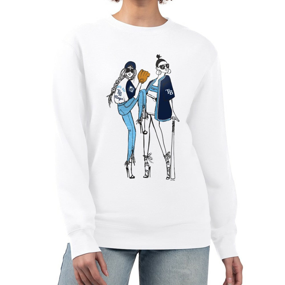 Tampa Bay Rays G-III 4Her by Carl Banks Women's Baseball Girls Fleece Pullover Sweatshirt - White - MLB Lifestyle