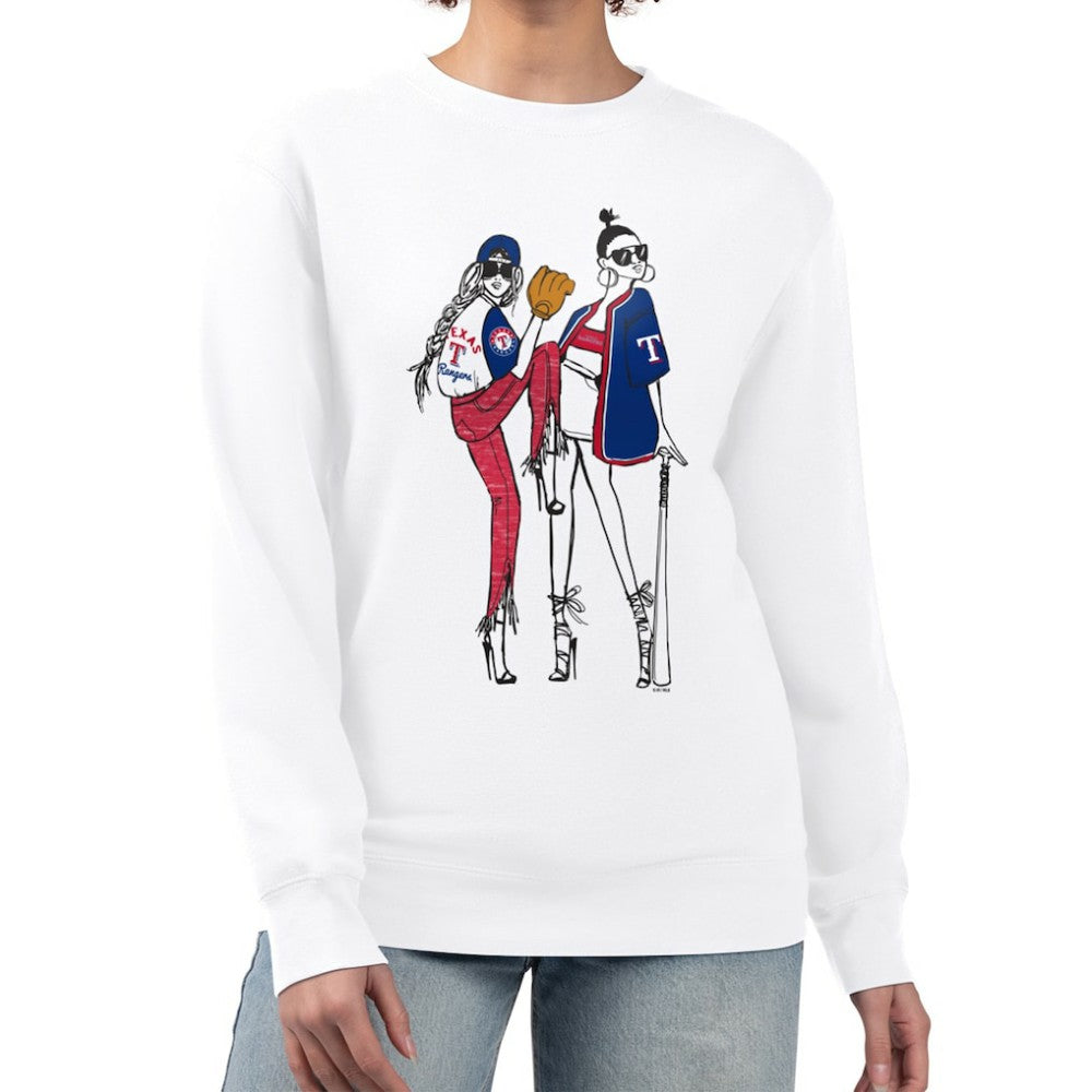 Texas Rangers G-III 4Her by Carl Banks Women's Baseball Girls Fleece Pullover Sweatshirt - White - MLB Discount