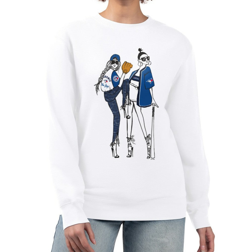 Toronto Blue Jays G-III 4Her by Carl Banks Women's Baseball Girls Fleece Pullover Sweatshirt - White - MLB Discount