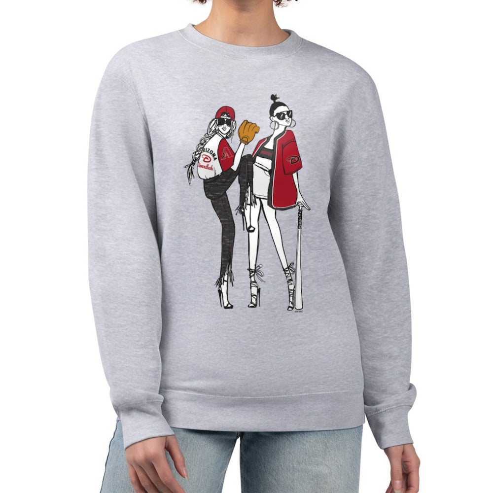 Arizona Diamondbacks G-III 4Her by Carl Banks Women's Baseball Girls Fleece Pullover Sweatshirt - Heather Gray - MLB on Sale