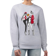 Cincinnati Reds G-III 4Her by Carl Banks Women's Baseball Girls Fleece Pullover Sweatshirt - Heather Gray - MLB Sale