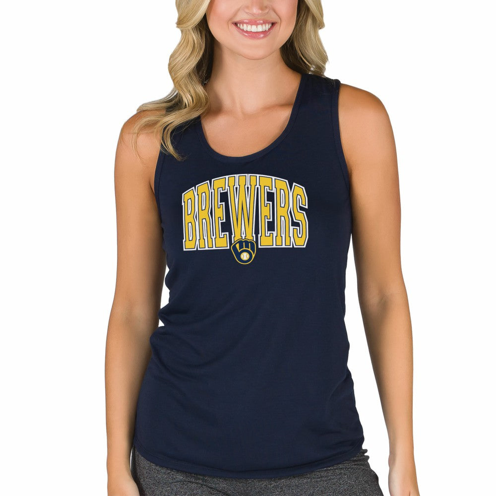 Milwaukee Brewers Concepts Sport Women's Marathon Racerback Tank Top - Navy - MLB Lifestyle