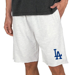 Los Angeles Dodgers Concepts Sport Mainstream Terry Tri-Blend Shorts - Oatmeal - MLB Lifestyle