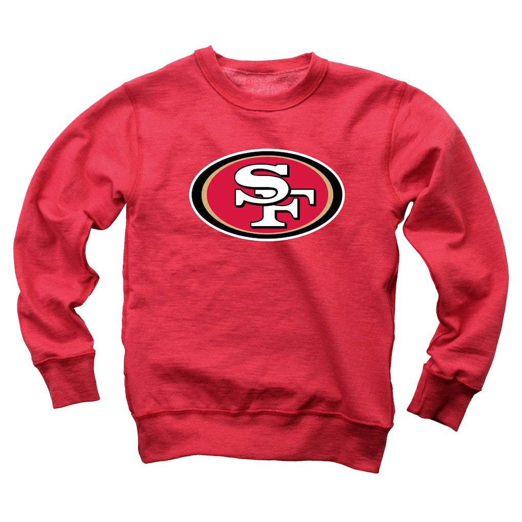 San Francisco 49ers Wes & Willy Youth Reversible Fleece Pullover Sweatshirt Scarlet