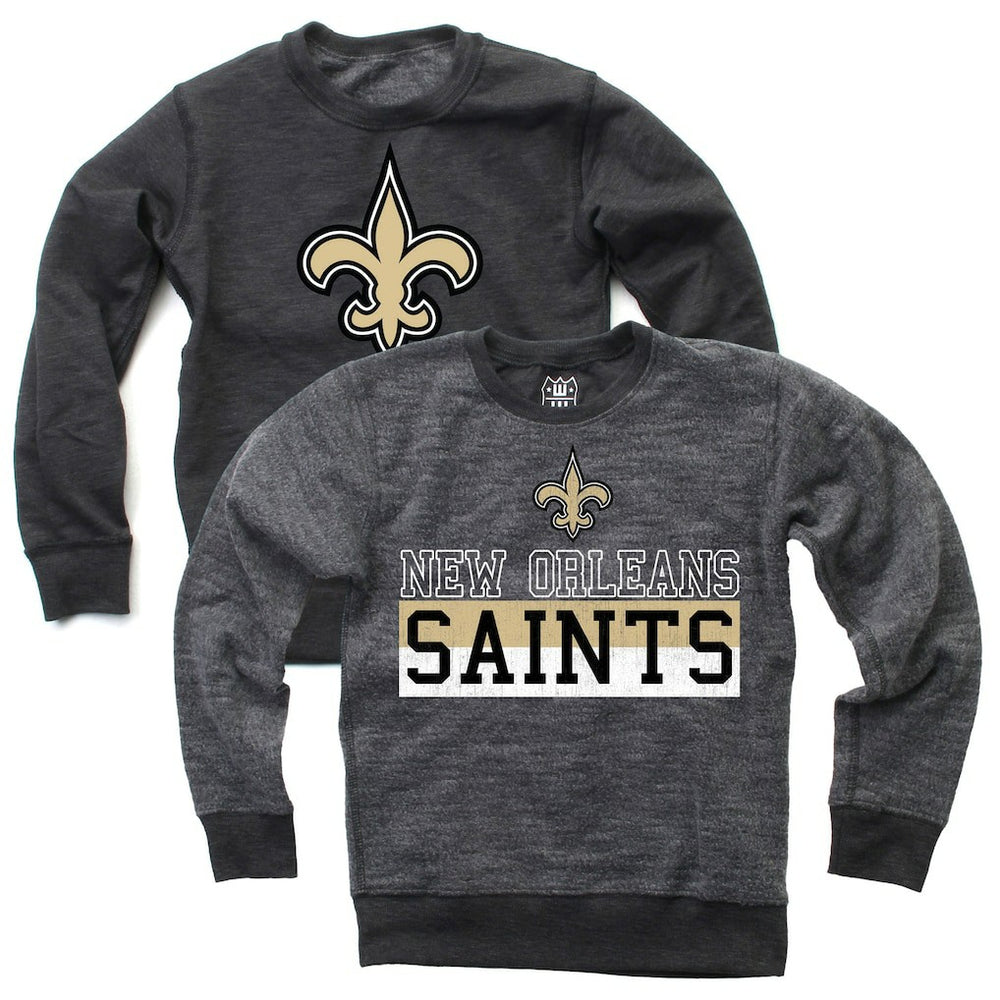 New Orleans Saints Wes & Willy Youth Reversible Fleece Pullover Sweatshirt Black