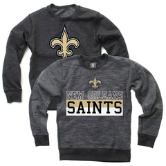 New Orleans Saints Wes & Willy Youth Reversible Fleece Pullover Sweatshirt Black