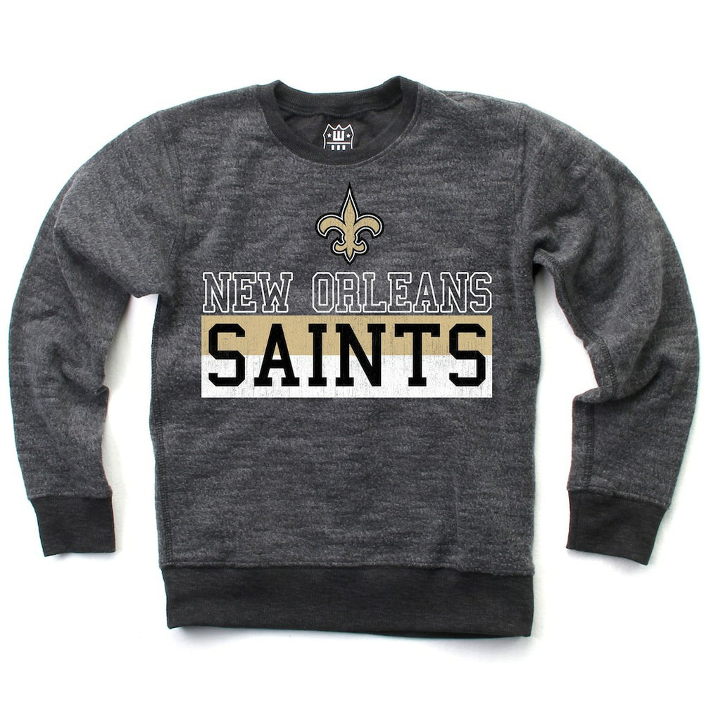 New Orleans Saints Wes & Willy Youth Reversible Fleece Pullover Sweatshirt Black