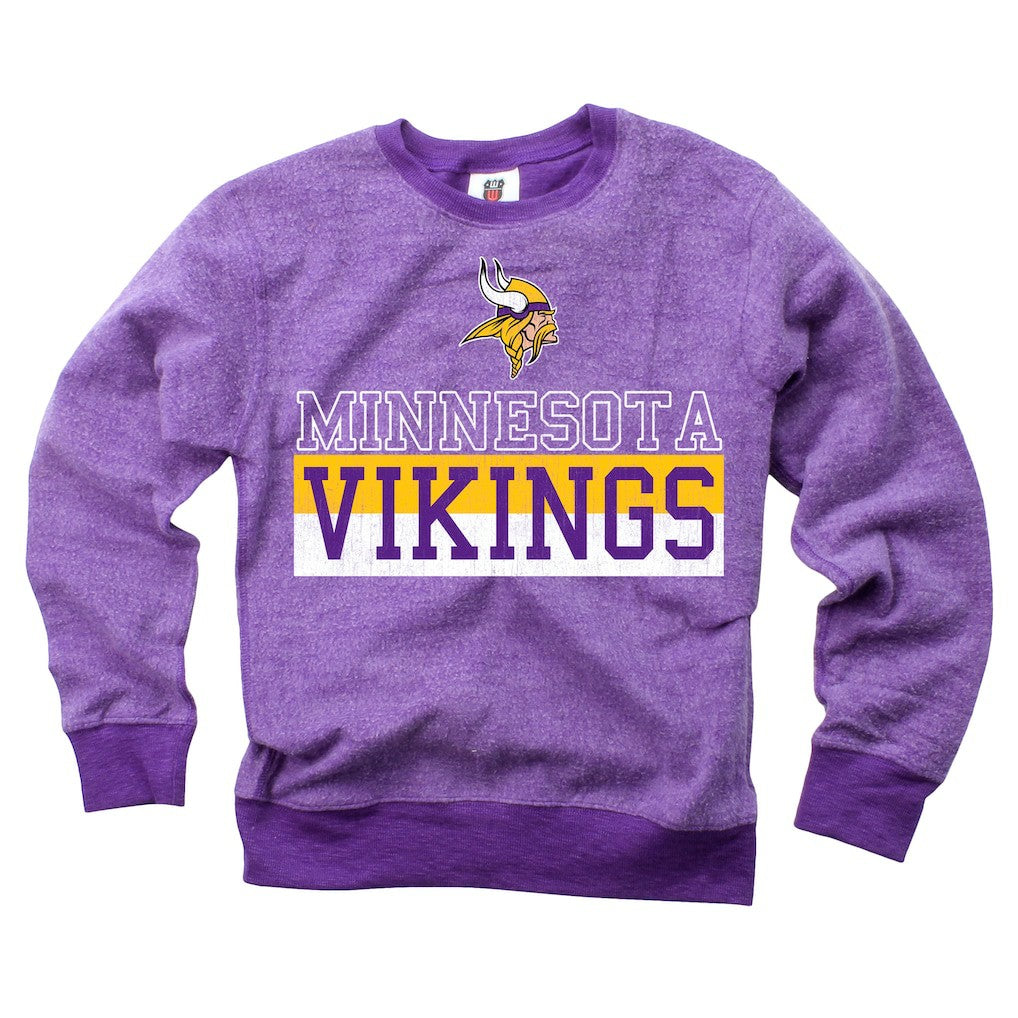 Minnesota Vikings Wes & Willy Youth Reversible Fleece Pullover Sweatshirt Purple