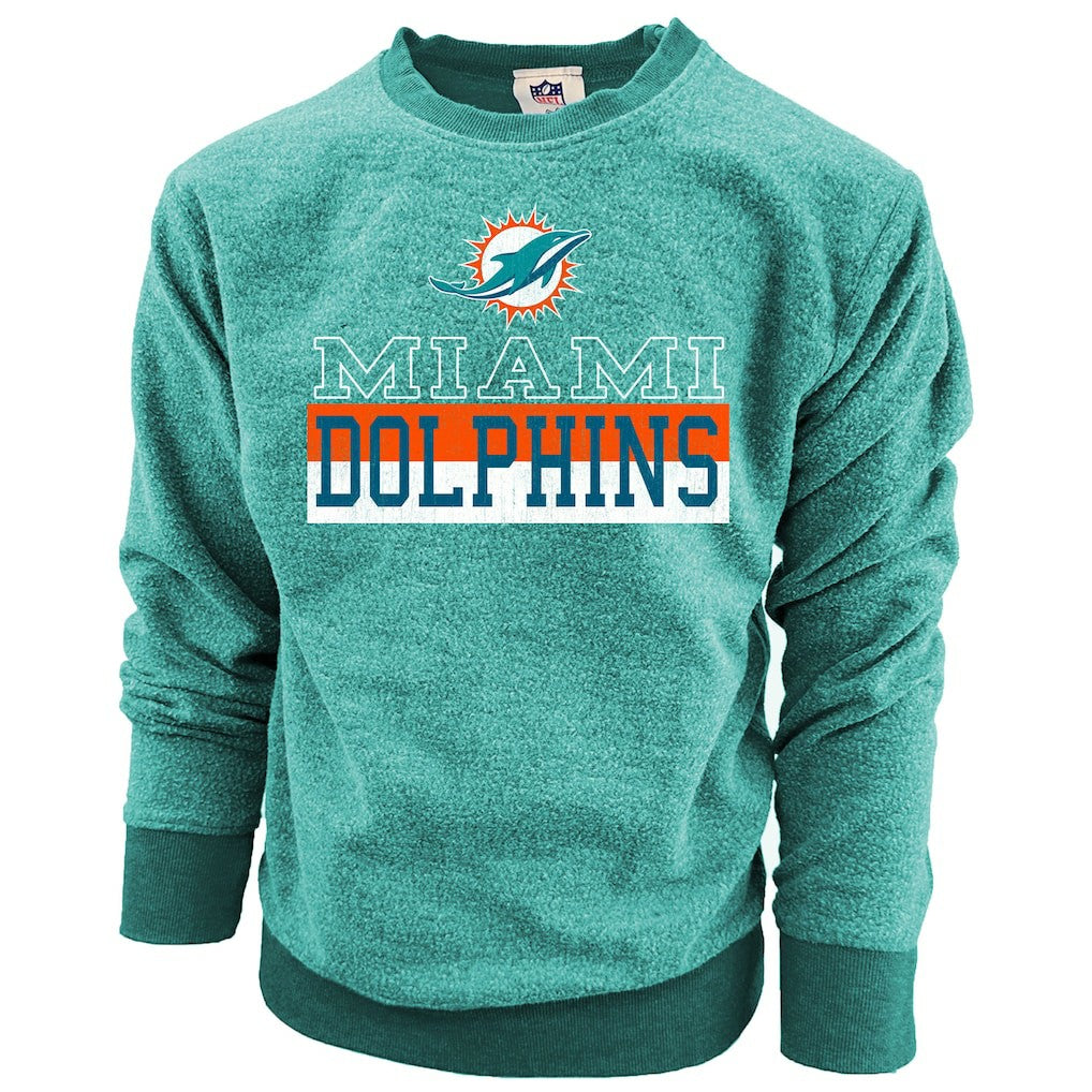 Miami Dolphins Wes & Willy Youth Reversible Fleece Pullover Sweatshirt Aqua
