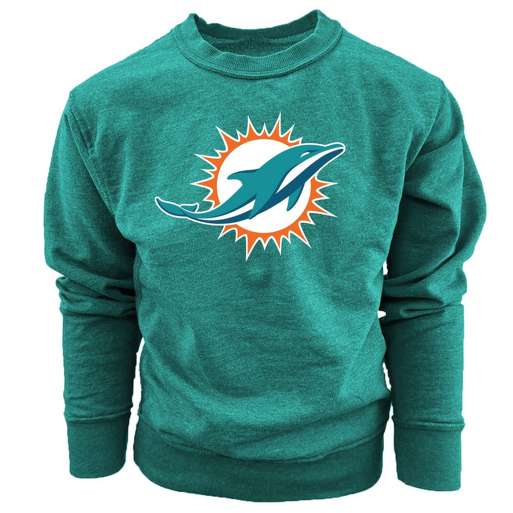 Miami Dolphins Wes & Willy Youth Reversible Fleece Pullover Sweatshirt Aqua