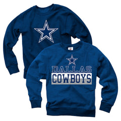 Dallas Cowboys Wes & Willy Youth Reversible Fleece Pullover Sweatshirt Navy