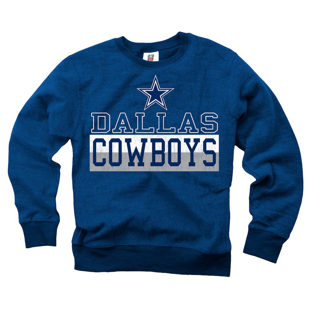 Dallas Cowboys Wes & Willy Youth Reversible Fleece Pullover Sweatshirt Navy