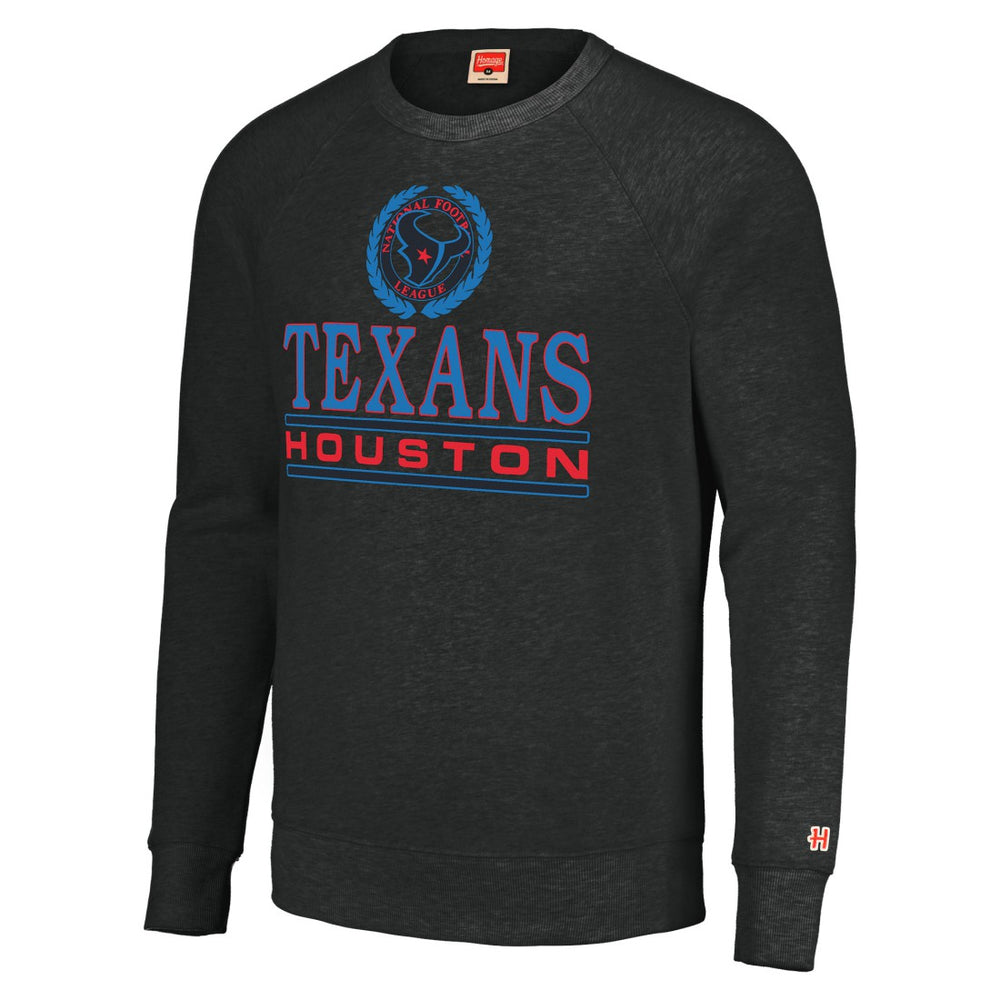 Houston Texans Homage Unisex Color Rush Crest Tri-Blend Pullover Sweatshirt Charcoal