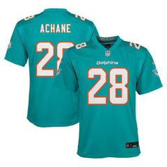 Nike De’Von Achane Miami Dolphins Youth Game Jersey Aqua