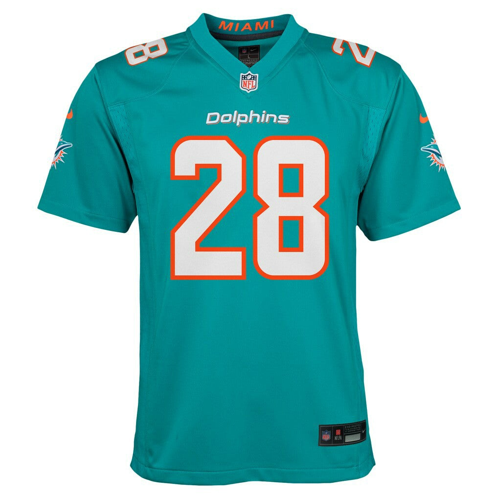 Nike De’Von Achane Miami Dolphins Youth Game Jersey Aqua