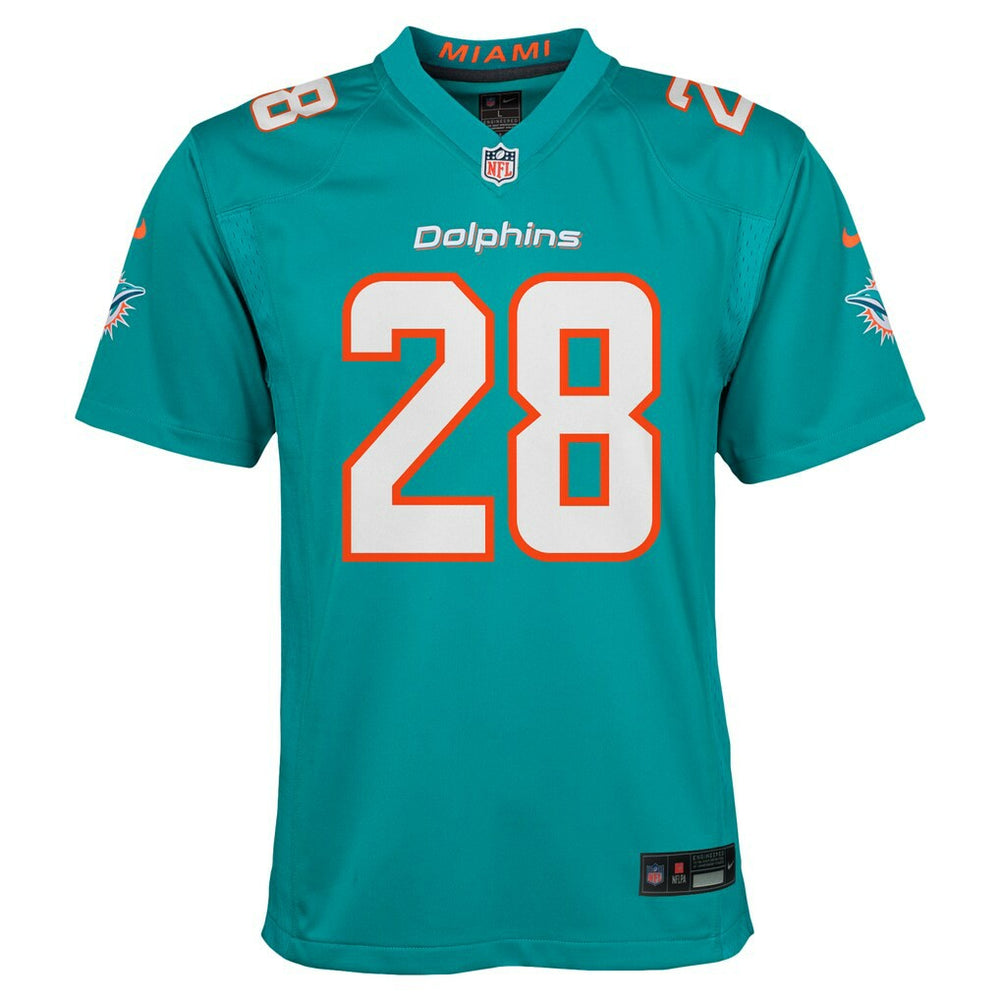 Nike De’Von Achane Miami Dolphins Youth Game Jersey Aqua